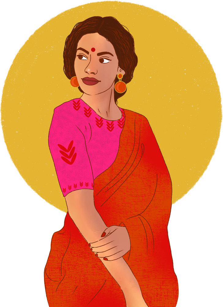 Woman Wearing a Saree